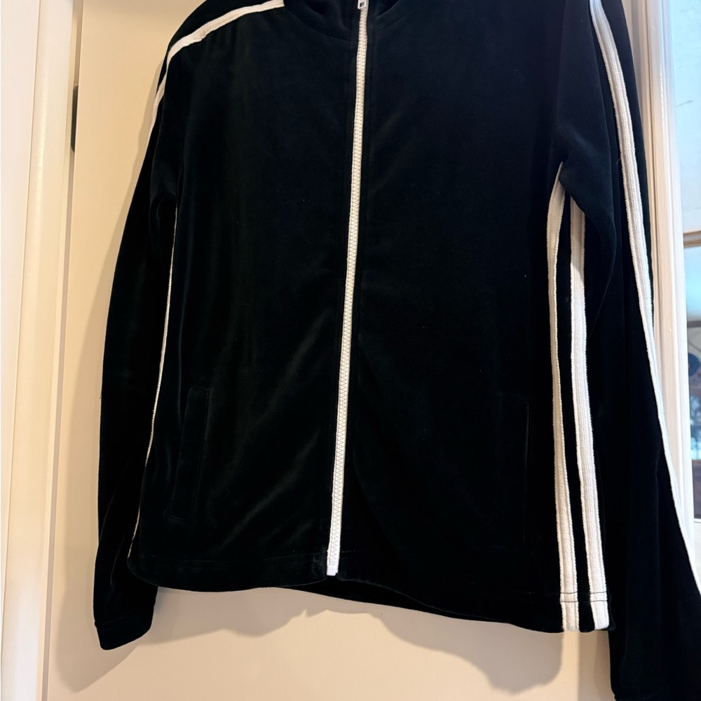 Boston Proper Women’s Black Track Outfit with White Stripes